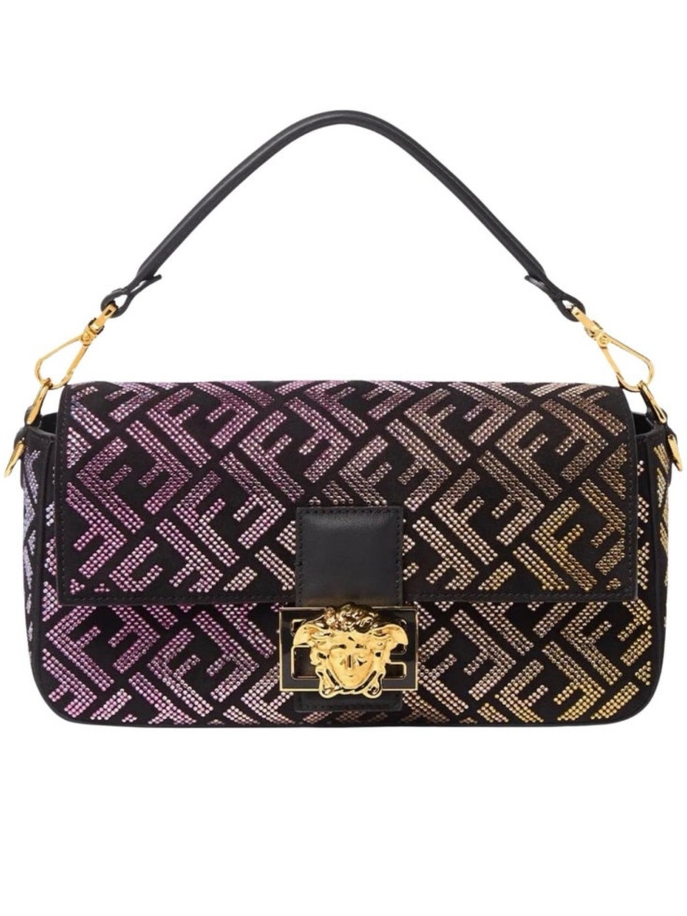 Limited Edition Fendi/Versace Collab Crystal Bagette - Shoulder Bag